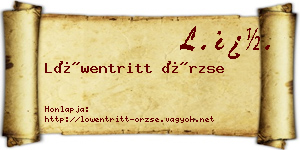 Löwentritt Örzse névjegykártya